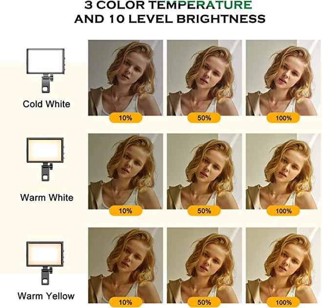 UBeesize撮影用ライト ビデオライト 三色ライト 10レベル明るさ 3000K