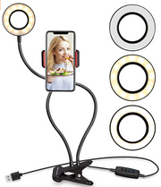UBeesize Selfie Ring Light with Clip, Best Dimmable LED Lighting for Diva Makeup Artist