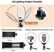 UBeesize 10’’ LED Ring Light with Stand and Phone Holder, Selfie Halo Light for Photography/Makeup/Vlogging/Live Streaming, Compatible with Phones and Cameras (2021 Version)