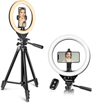 UBeesize 10’’ LED Ring Light with Stand and Phone Holder, Selfie Halo Light for Photography/Makeup/Vlogging/Live Streaming, Compatible with Phones and Cameras