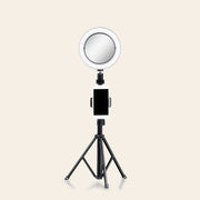 8" Selfie Ring Light with Makeup Mirror And Tripod Stand & Cell Phone Holder & Smartphone Remote for Live Stream/YouTube